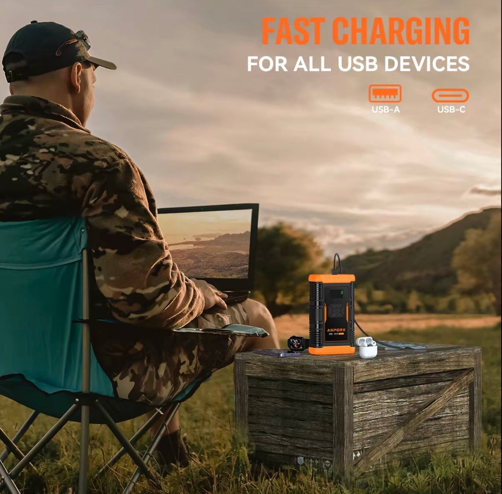 AsperX AX260 Jump Starter with Air Compressor 3000A/150 PSI CAr Battery Jump Starter, 12V Jumper Box Portable with Tire Inflator for TRuck, Vehicle