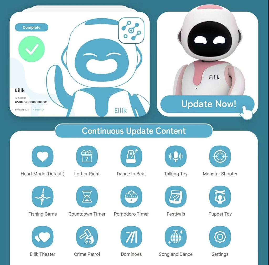 Energize Lab, Eilik – Touch Interactive Toys, Robot Pets with Abundant Emotions. Idle Animations&Mini-Games, Unique Gift for Girls & Boys. Support Update